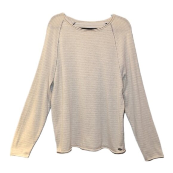 Tommy Bahama Jeans Striped Pullover Sweater Beach Cotton Wide Crew Neck Knit - Picture 1 of 11
